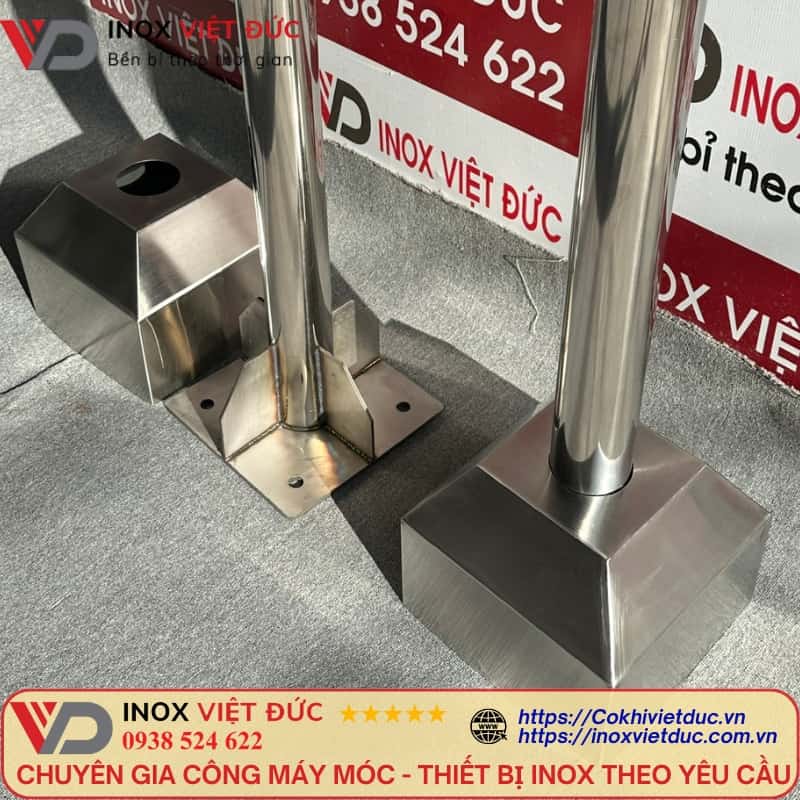 bản mã cột cờ inox 5m dày 10mm