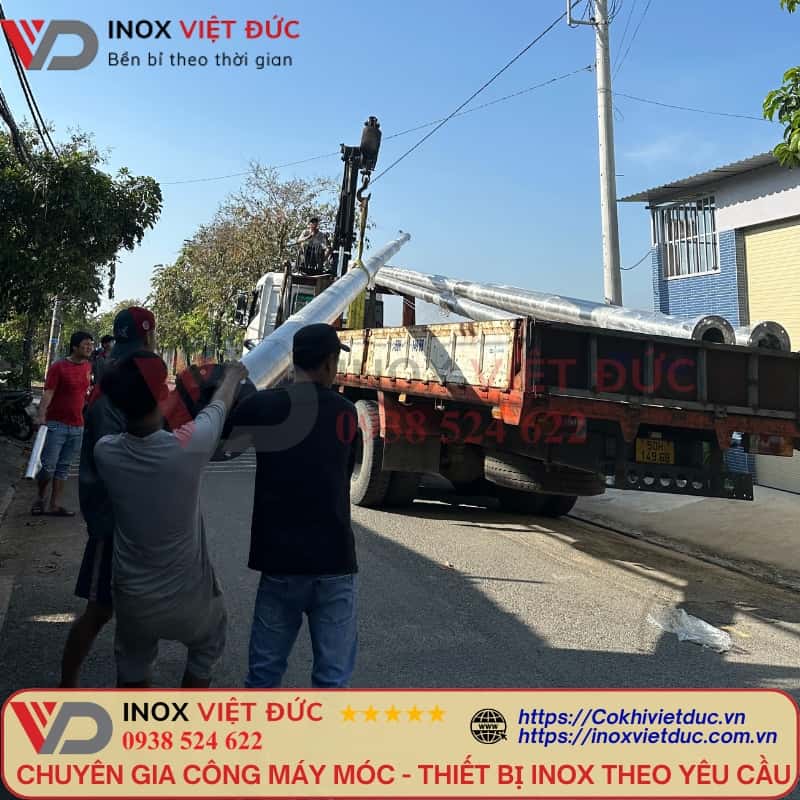 Lắp đặt cột cờ inox