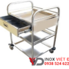Xe đẩy y tế 3 tầng có ngăn kéo