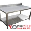 bàn bếp inox 2 tầng có thành sau