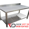 bàn bếp inox 2 tầng có thành sau