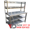bàn bếp inox 3 tầng có kệ song trên
