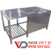 bàn inox có hộc đựng rác