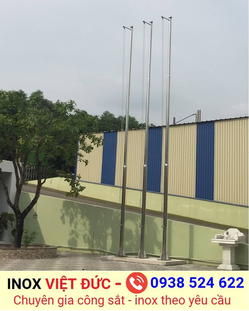 Inox Việt Đức thi công cột cờ cao 9m cho công ty ở Vũng Tàu