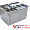 thùng đá inox có khay topping