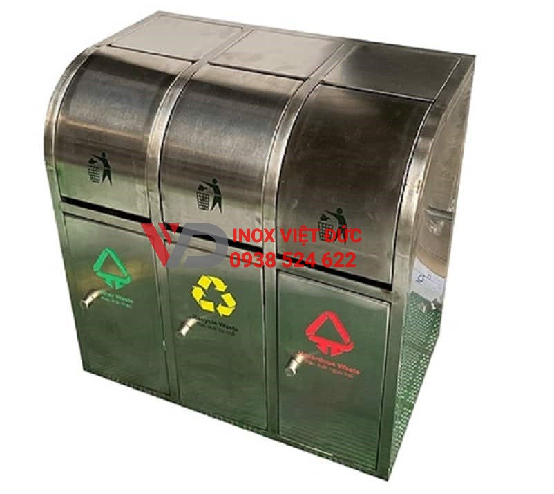 thùng rác inox 3 ngăn