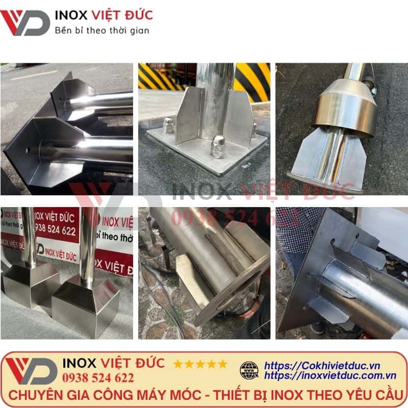 Bản mã và bulong cột cờ inox