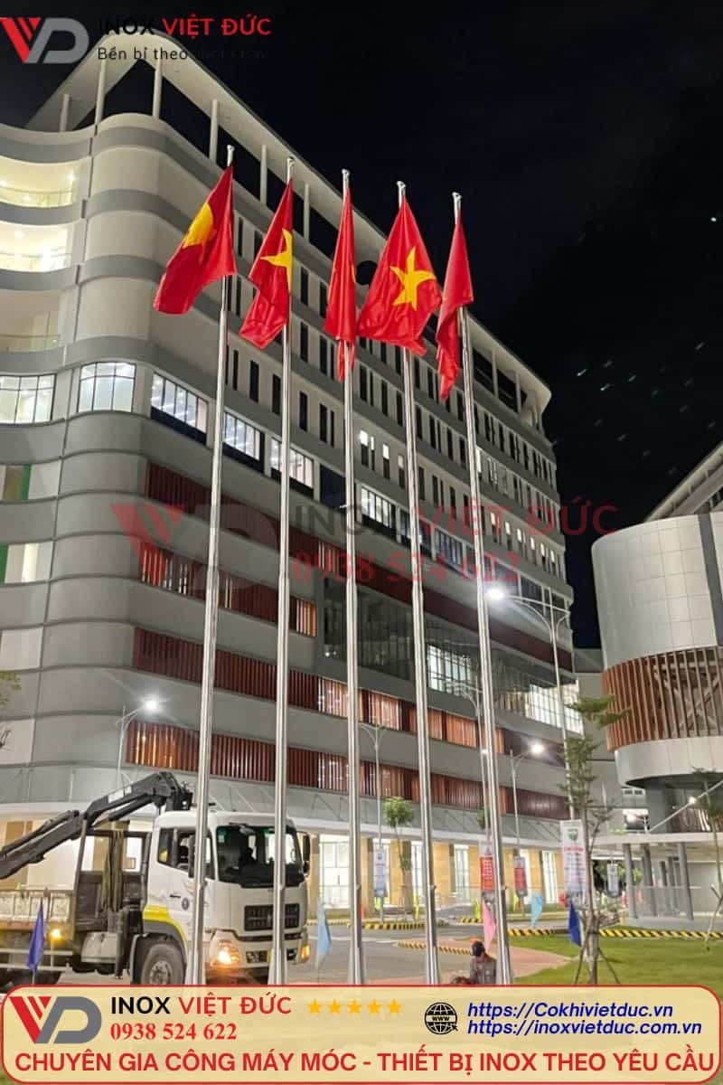 Cột cờ trường học 304 chống gỉ