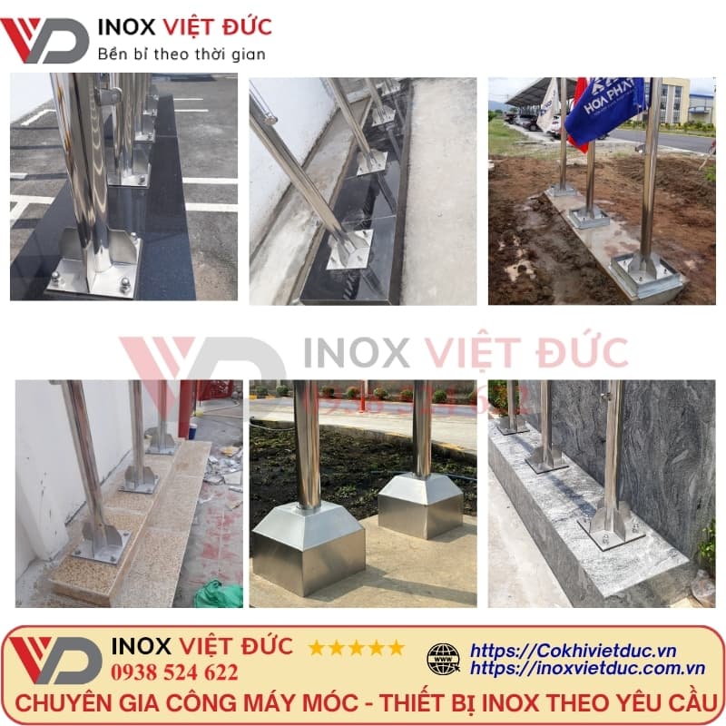 Chân Cột Cờ inox
