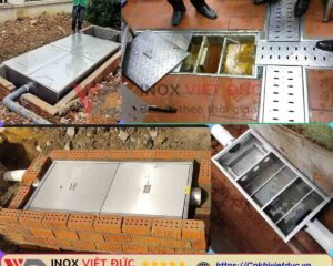 Bể Tách Mỡ Gia Đình 180L Giá Rẻ 6 Ưu điểm bể tách mỡ gia đình inox 304 Inox Việt Đức, hiệu suất tách mỡ 95%, chống mùi, dễ vệ sinh, bền 10 năm, giá rẻ, phù hợp bếp nhà phố và quán ăn nhỏ.