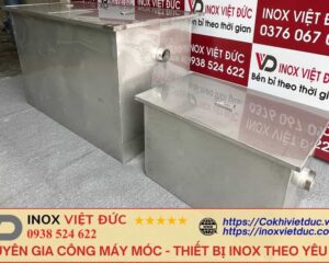 Bể Tách Dầu Mỡ Gia Đình 200L 7 Bể tách dầu mỡ gia đình 200L inox 304 Inox Việt Đức – 3 ngăn lọc rác, tách mỡ, lắng nước, hiệu suất tách mỡ 95%.