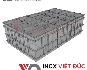 Ảnh đại diện bể tách mỡ 4 ngăn 12000L inox 304 thiết kế âm sàn, gồm các ngăn lọc rác, tách mỡ, lắng bùn và xử lý tinh cho hệ thống thoát nước công trình lớn.