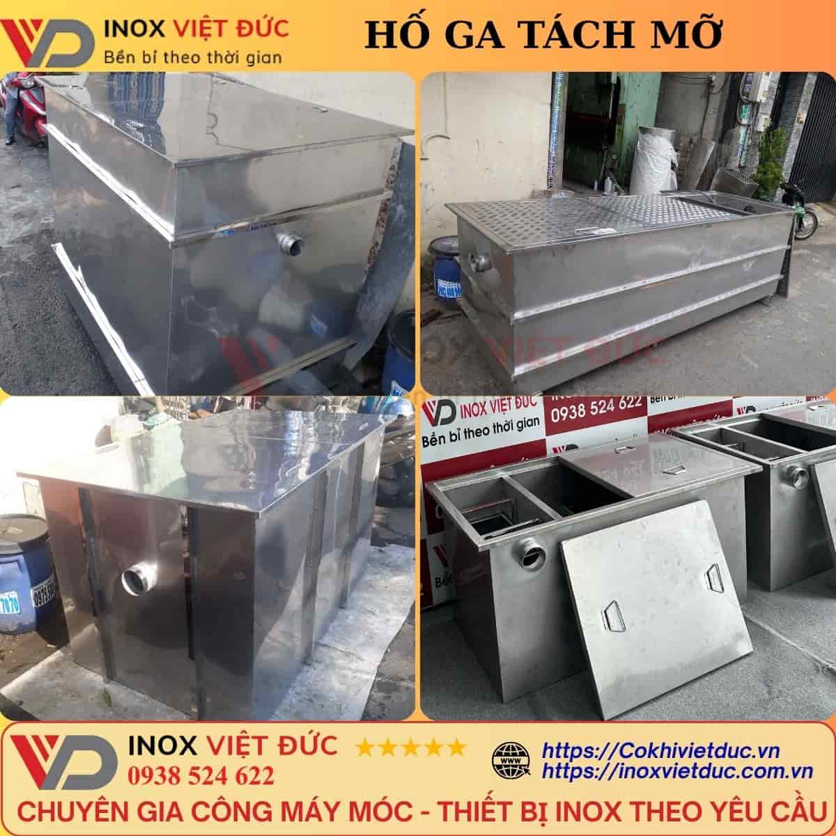 Bể Tách Mỡ Inox 950L 12 bể tách mỡ nhà hàng inox 304 xử lý dầu mỡ hiệu quả