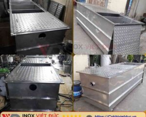 Bồn tách mỡ inox 304 thiết kế ba ngăn xử lý cho bếp lớn