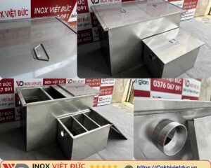 Bể tách dầu 1400L inox 304 thiết kế ba ngăn cho bếp công nghiệp