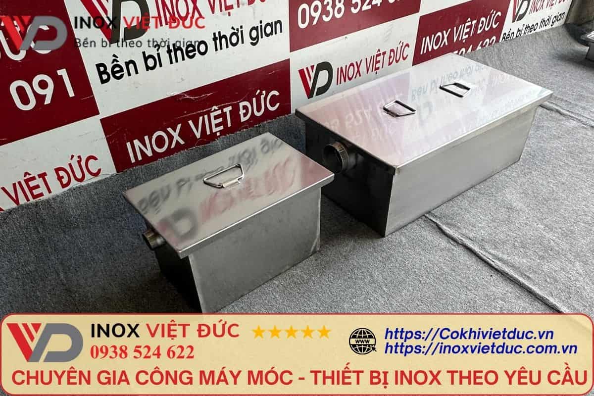 Thùng Tách Mỡ Gia Đình 90L 10 thùng tách mỡ gia đình 90l inox 304 có nắp kín ba ngăn lọc rác tách mỡ
