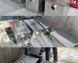 Bể Tách Mỡ Gia Đình Âm Chậu Rửa 140L 6 Bể tách mỡ gia đình inox 304 – thiết bị xử lý nước thải bếp hiệu suất 95%, ngăn mùi, chống nghẹt cống, sản xuất tại Inox Việt Đức Hóc Môn TP.HCM