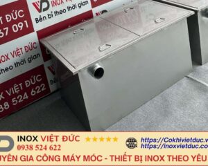 Hố Ga Tách Mỡ Chung Cư 13000L 9 Thiết bị tách dầu mỡ chung cư inox 304 thiết kế âm sàn, gồm các ngăn tách mỡ, giữ rác và lắng bùn cho hệ thống thoát nước tòa nhà cao tầng.