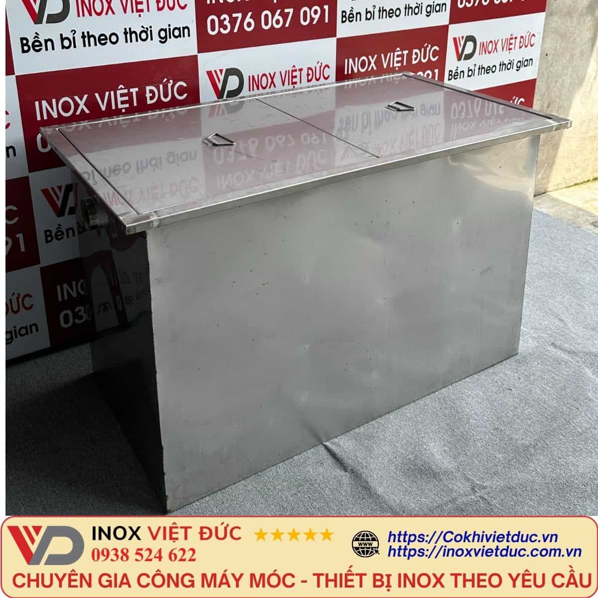 bể tách mỡ nhà hàng inox 304 700l ba ngăn tách mỡ công nghiệp