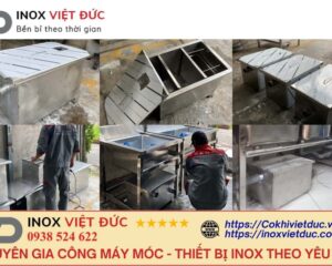 Bể Tách Mỡ Gia Đình Âm Chậu Rửa 140L 8 Bể tách mỡ nổi inox 304 – thiết kế đặt nổi trên sàn, 3 ngăn tách dầu mỡ hiệu suất 95%, gia công tại Inox Việt Đức Hóc Môn TP.HCM
