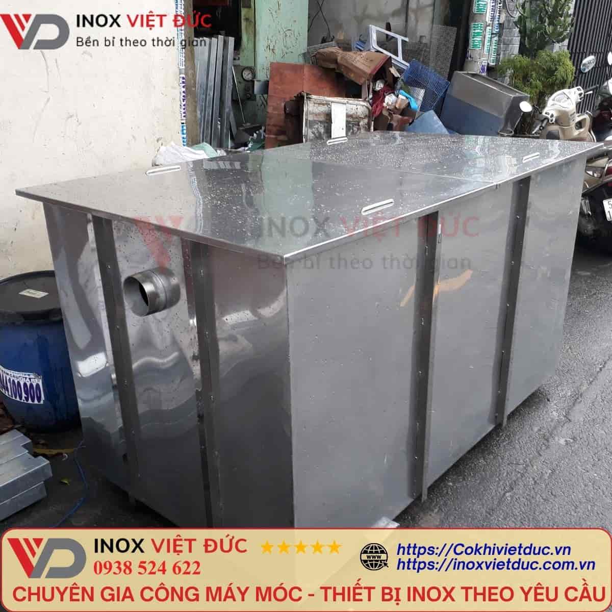 Bể Tách Mỡ 4 Ngăn 12000L 13 Hố ga tách mỡ chung cư inox 304 thiết kế âm sàn, có các ngăn lọc rác, tách mỡ và lắng bùn nhằm bảo vệ hệ thống thoát nước tập trung của tòa nhà.