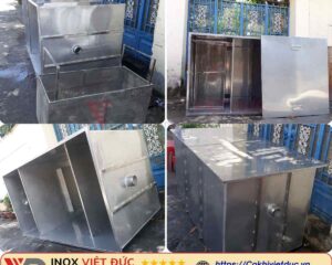 bể tách mỡ nhà hàng inox 304 dung tích 750l ba ngăn tiêu chuẩn