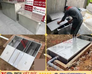 Quy trình sản xuất bể tách mỡ inox 304 Inox Việt Đức – gia công cắt gấp CNC, hàn Tig Argon kín, kiểm định chất lượng và lắp ráp hoàn thiện tại xưởng Hóc Môn TP.HCM