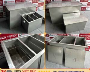 Bể tách dầu mỡ 1300L inox 304 thiết kế ba ngăn xử lý công nghiệp