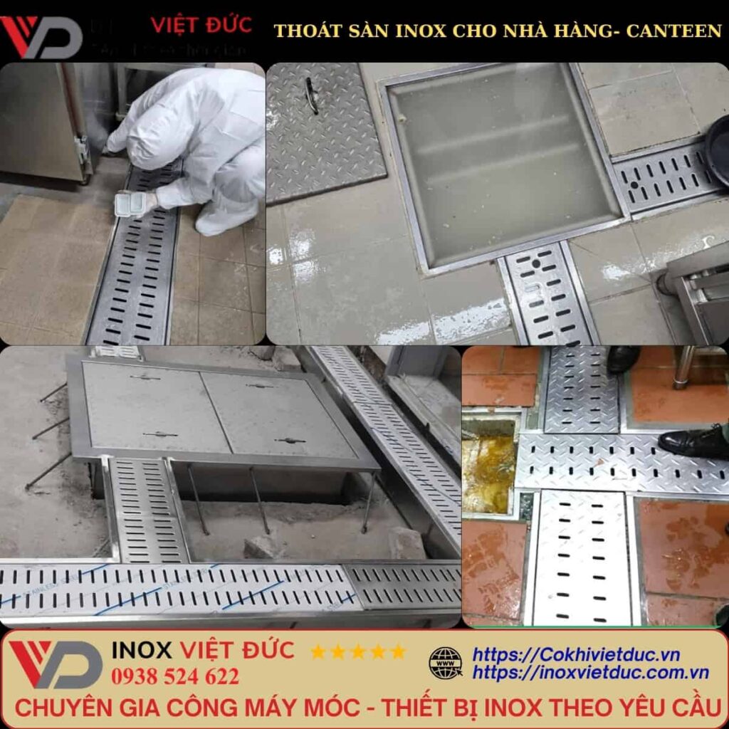 Cách Chọn Thoát Sàn Inox Cho Bếp Công Nghiệp Đúng Kỹ Thuật 3 Thoát sàn inox dạng ga thu nước dùng trong hệ thống thoát nước sàn công nghiệp