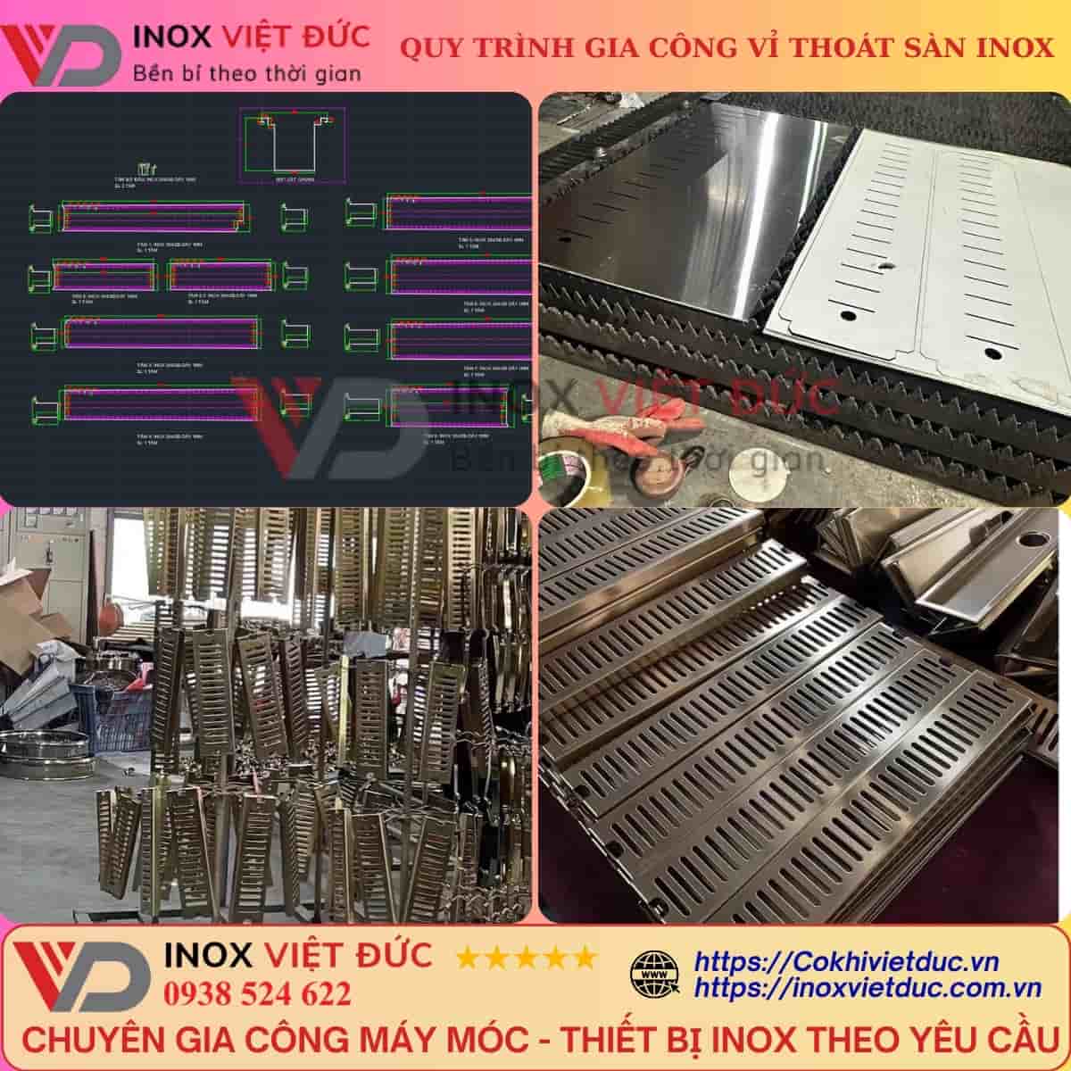 Thoát Sàn Inox Chống Mùi Bếp Công Nghiệp 25 Xưởng gia công thoát sàn inox theo yêu cầu tại TP.HCM – Inox Việt Đức
