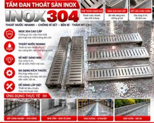Máng thoát sàn inox 304 công nghiệp gia công theo kích thước yêu cầu