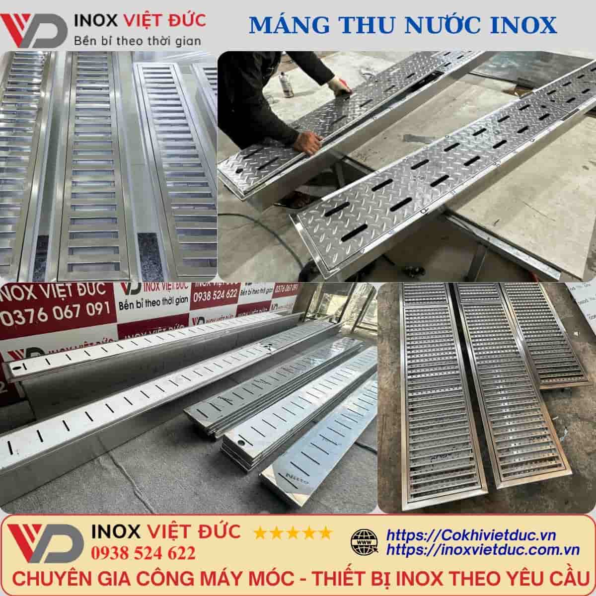 Vỉ Thoát Nước Inox Chống Đọng Bẩn 13 Mương thoát sàn inox thu gom và dẫn nước thải sàn công nghiệp