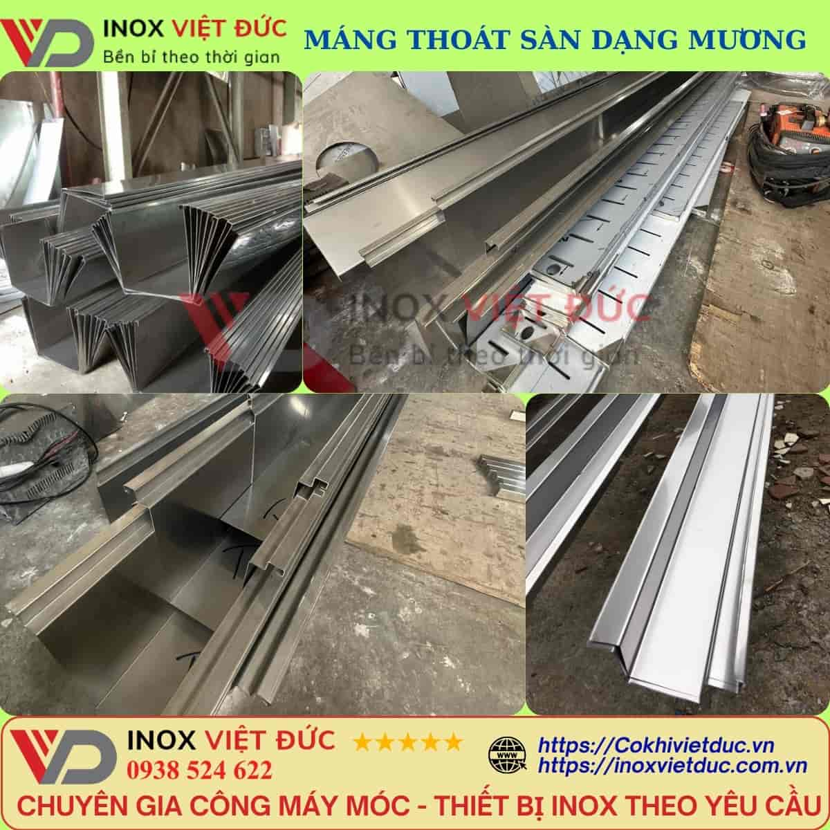 Máng thoát sàn inox công nghiệp dùng để thu gom và dẫn nước thải sàn