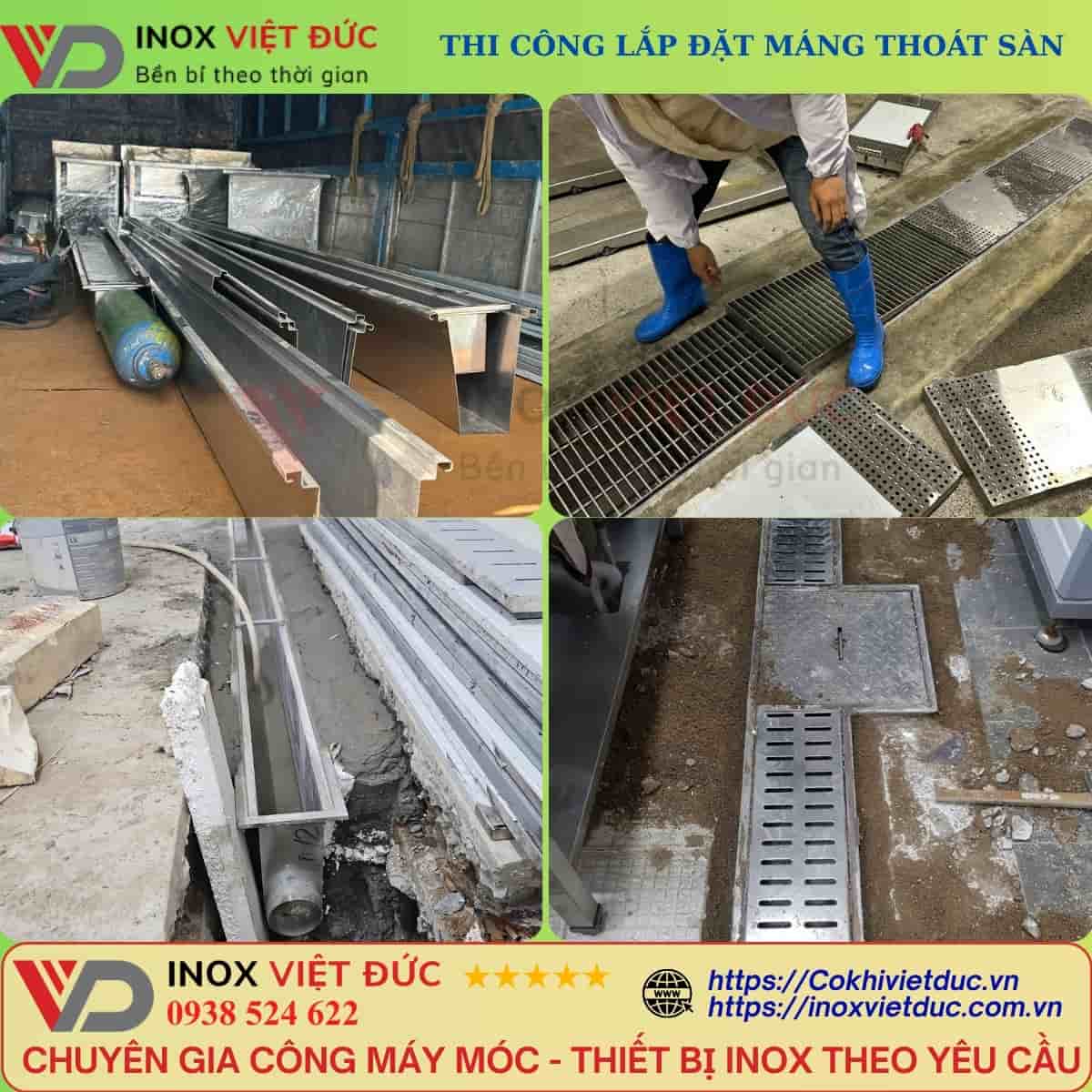 Mương Thoát Nước Inox Âm Sàn 15 Máng thoát nước inox âm sàn dạng dài dùng thu gom và dẫn nước trong hệ thống thoát sàn công nghiệp