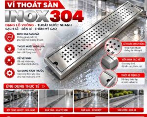 Mương Thoát Nước Inox Âm Sàn 6 Mương thoát nước inox âm sàn gia công theo kích thước, sử dụng cho bếp công nghiệp và khu vực thu nước dạng tuyến