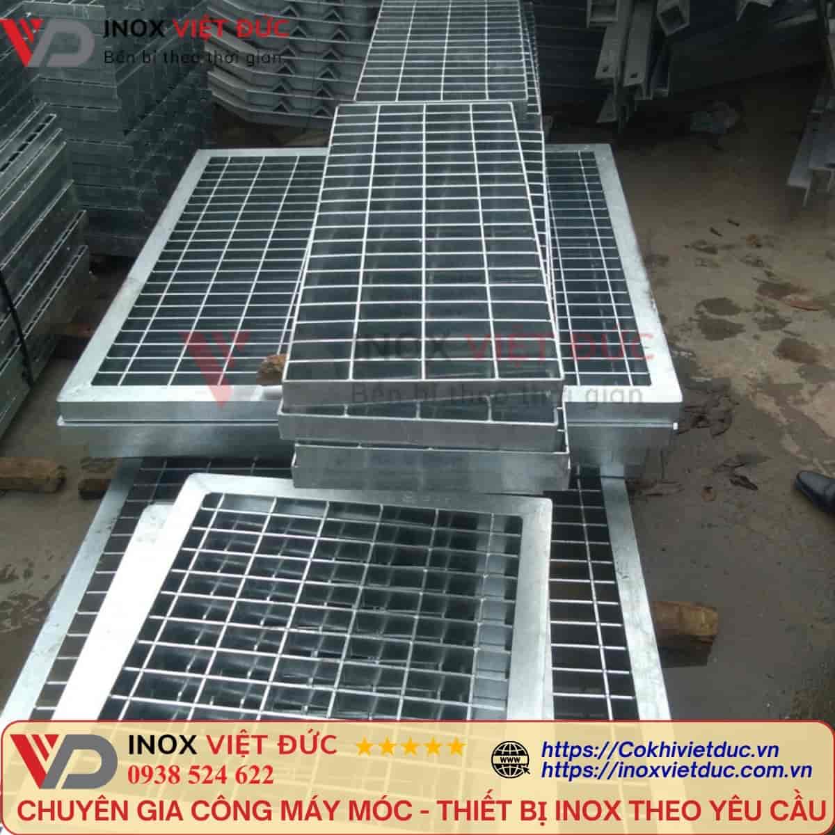 Thoát sàn inox 304 chịu tải lớn gia công theo yêu cầu tại Inox Việt Đức