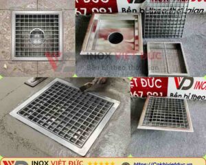 Phễu thu sàn inox 304 giới thiệu bởi Inox Việt Đức, thiết kế thu nước tại điểm và gia công theo yêu cầu