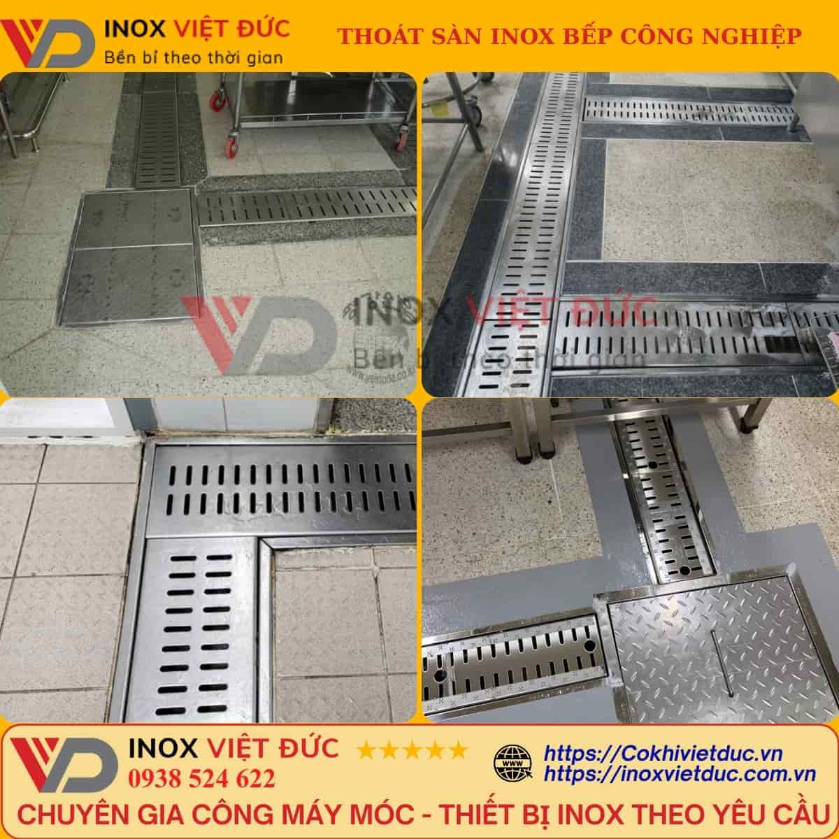 Ga Thoát Sàn Inox Công Nghiệp 18 Minh họa ứng dụng ga thoát sàn inox công nghiệp trong bếp nhà hàng, canteen và xưởng chế biến thực phẩm
