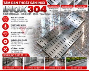 Thoát Sàn Inox Kích Thước Lớn Công Nghiệp