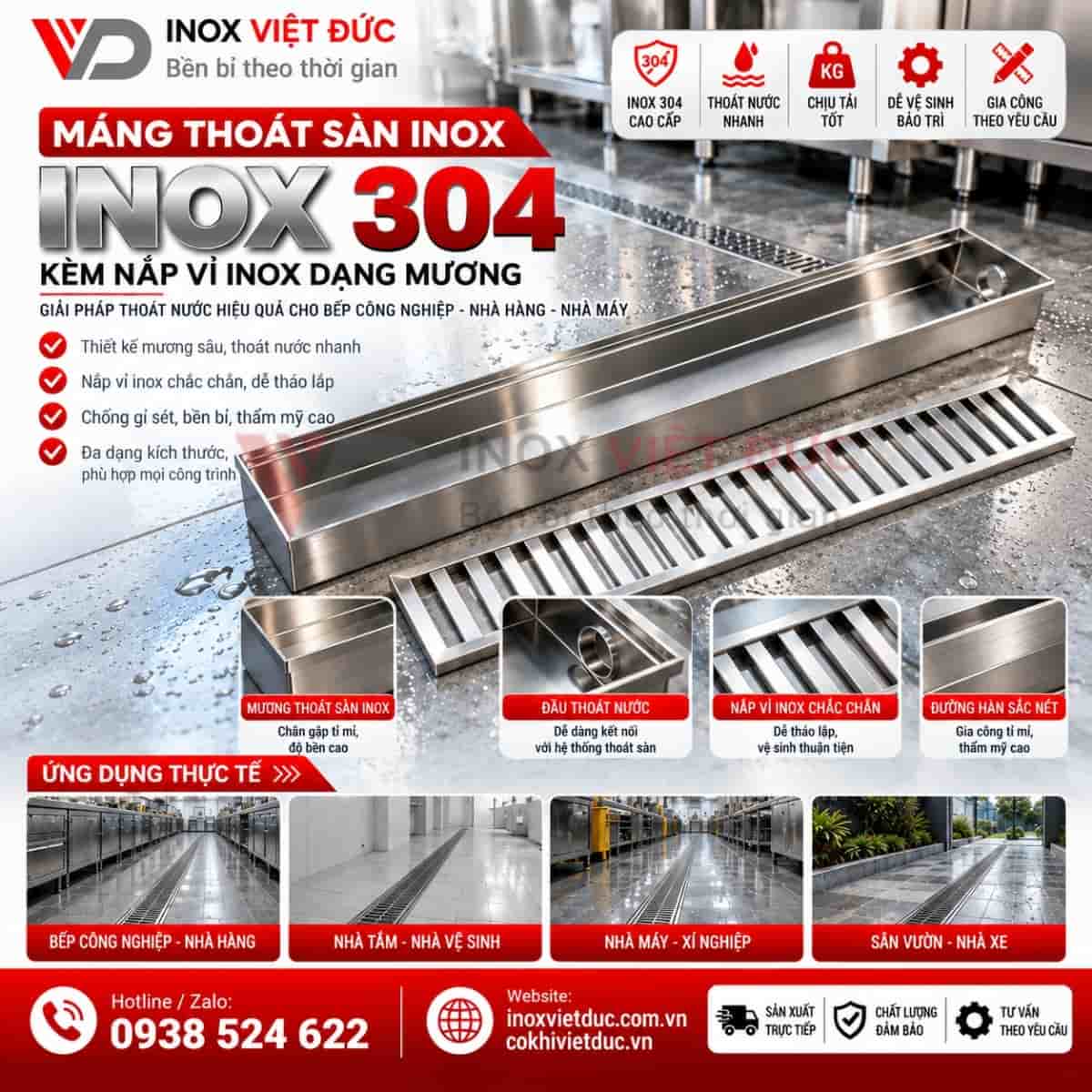 Thoát sàn inox chống hôi dùng để thu nước và hạn chế mùi từ đường ống thoát