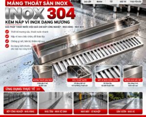 Thoát sàn inox chống gỉ, chống hôi với cơ cấu ngăn mùi, gia công theo yêu cầu