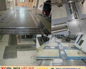 Thoát sàn inox cho dự án công trình được gia công theo bản vẽ kỹ thuật và yêu cầu lắp đặt