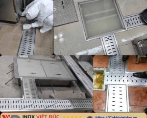 Kiểm tra kích thước thoát sàn inox theo bản vẽ kỹ thuật trước khi bàn giao