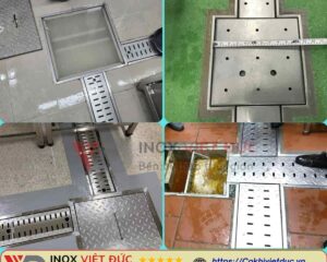 Thoát Sàn Inox Chống Mùi Bếp Công Nghiệp 8 Thoát sàn inox chống mùi cho bếp công nghiệp do Inox Việt Đức nhận gia công theo yêu cầu