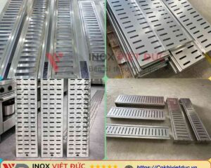Vỉ Thoát Nước Inox Chống Đọng Bẩn 9 Thoát sàn inox 304 với mặt vỉ thu nước gia công theo yêu cầu