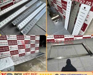 Mương Thoát Nước Inox Âm Sàn 9 Mương vỉ thoát sàn inox gồm thân mương thu nước và vỉ đậy phía trên, sử dụng cho hệ thống thoát nước âm sàn