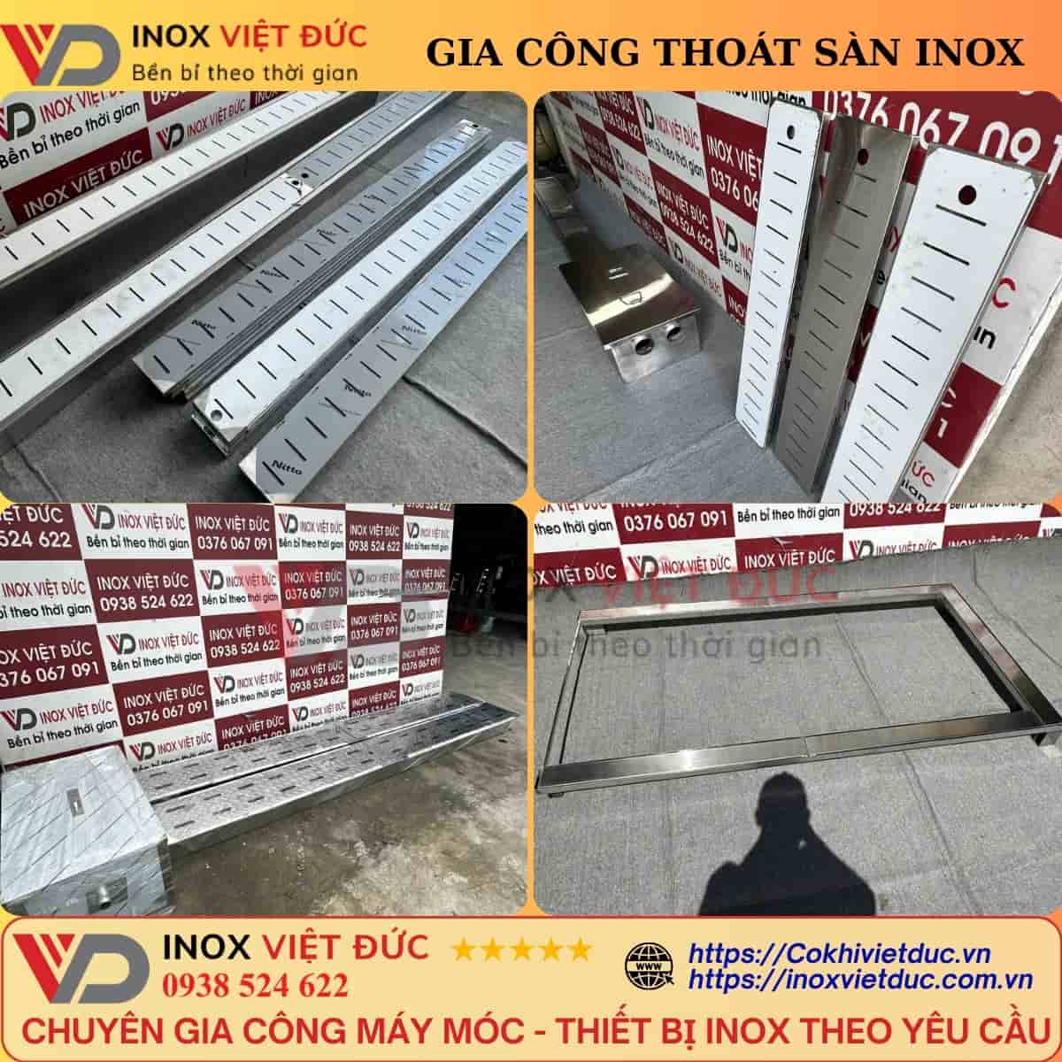 Thoát sàn inox gia công theo yêu cầu tại Inox Việt Đức