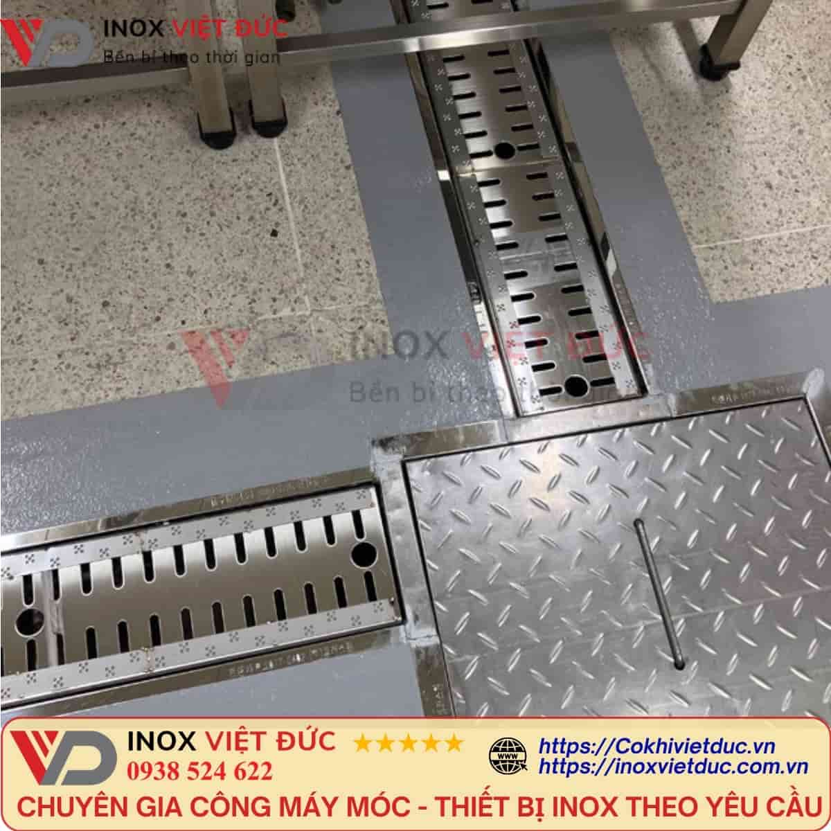 Thoát sàn inox chống gỉ với nắp vỉ thu nước dùng cho khu vực ẩm ướt