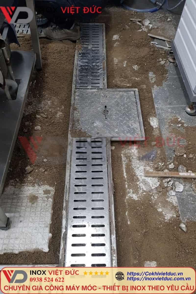 Thoát sàn inox dạng mương gia công theo kích thước công trình