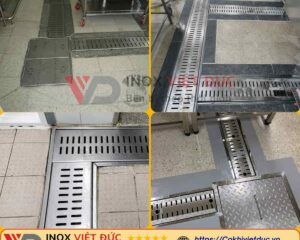 Vỉ thoát sàn inox gia công theo kích thước dùng cho máng thu nước